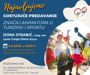 Gostujuće predavanje Značaj animatora u turizmu i sportu 6.11.